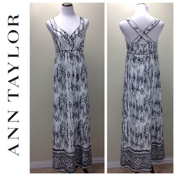 Ann Taylor Dresses & Skirts - NWT Ann Taylor Navy Blue & White Strap Maxi Dress